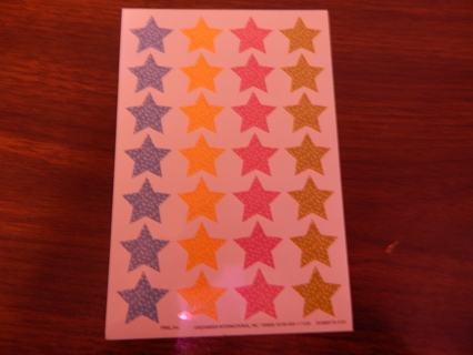 Darling sheet of variety colorful STARS stickers--NEW