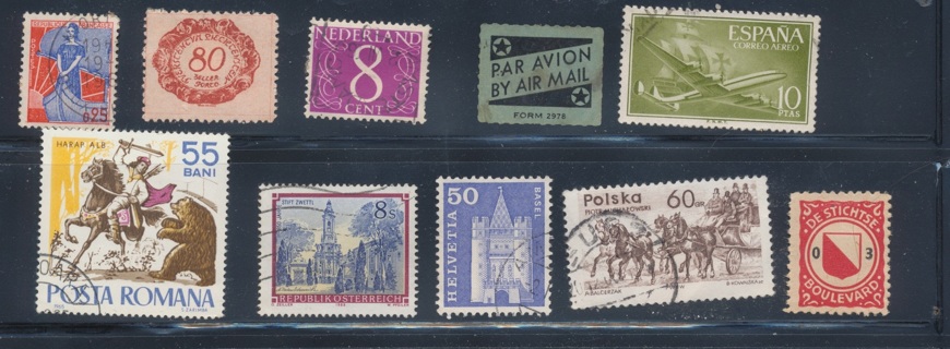 (10)  Stamps from EUROPE  in This Collection, All Different, Used, Vintage - EIR=045b