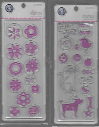 New in Packages LOT of 4 Clear Cling Ki Memories Stamps for Crafts 