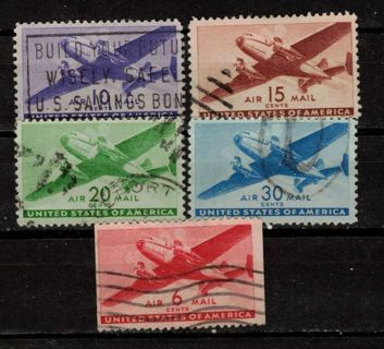 US Airmail Stamps from WW2 era