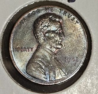 1983 Lincoln Memorial Cent Blue Toning