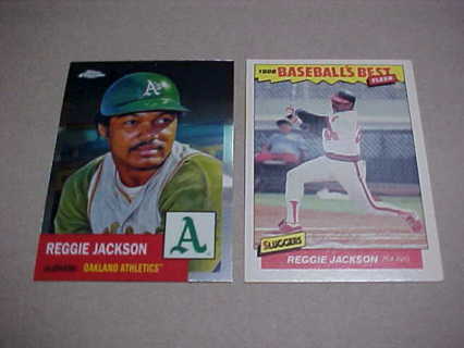 (2) Reggie Jackson Baseball Cards # 424 & #18 of 44