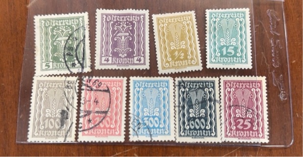 1920’s Postage Stamps of Austria lot