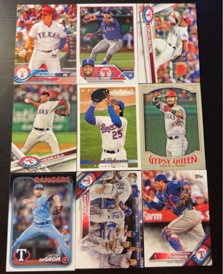 9 Texas Rangers baseball cards 