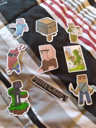 Mine craft stickers 9 count