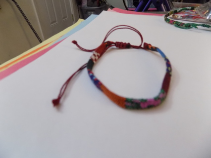 woven multi color string Friendship bracelet adjustable