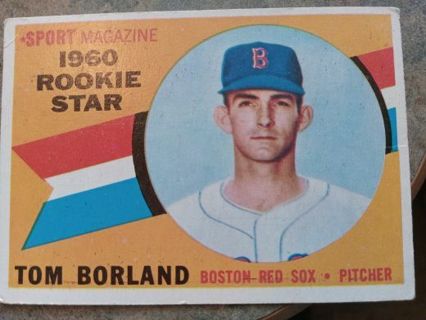 1960 SPORT MAGAZINE 1960 ROOKIE STAR TOM BORLAND BOSTON RED SOX BASEBALL CARD# 117