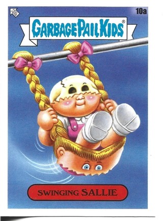 Brand New 2024 Topps Garbage Pail Kids Swinging Sallie Sticker From The Kids At Play Set