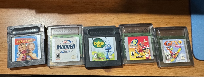 5 Nintendo Games Gex 3 / Mary Kate & Ashley/ Madden/ Bugs Life/ Pocket Power/Boy Color Game