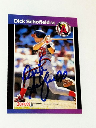 Autographed 1989 Donruss Baseball 108 Dick Schofield-Angels