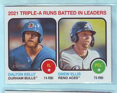 2022 Topps Heritage Minors Runs Batted In Leaders Baseball Card # 63