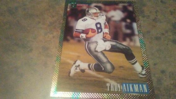 1993 BOWMAN SILVER BORDER TROY AIKMAN DALLAS COWBOYS FOOTBALL CARD# 1