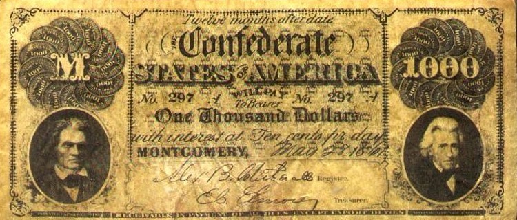 Confederate $1,000 Bill