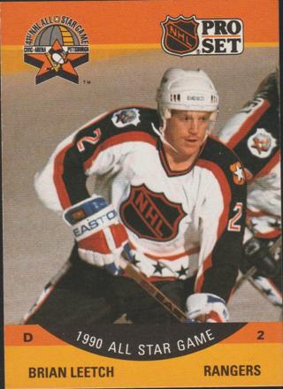 Brian Leetch 1990-91 Pro Set All Star Game Card #373 New York Rangers