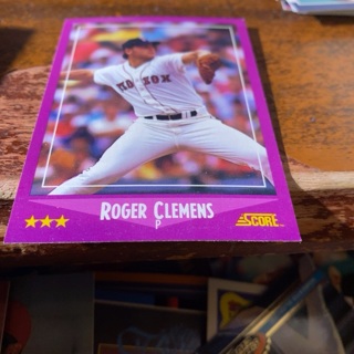 1988 score Roger Clemens baseball card 