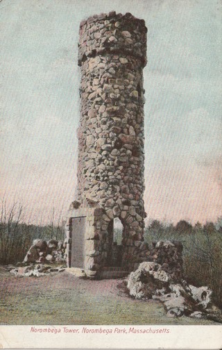 Vintage Used Postcard: k: 1916 Norombega Tower, Norombega Park, MA