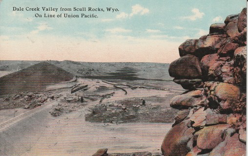 Vintage Used Postcard: b: Dale Creek Valley from Scull Rocks, WY