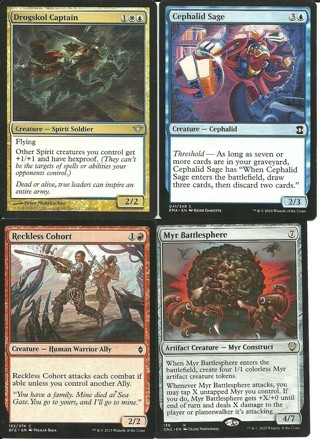 4 MTG Cards: Myr Battlesphere #138 Rare,Drogskol Captain Dark Ascension 136/158  & More  