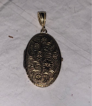 Gorgeous Large Gold over Sterling Silver Etched locket