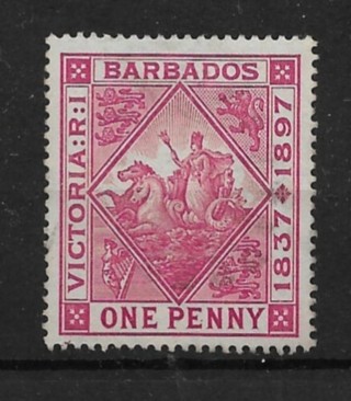 1897 Barbados Sc83 1p Queen Victoria Jubilee used