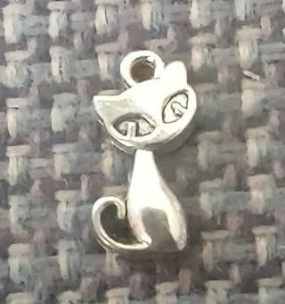 New baby Phat cat designer silver tone charm