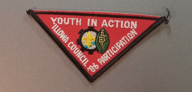 1986 Youth in Action participation Illowa Council boy scout scouts bsa patch 