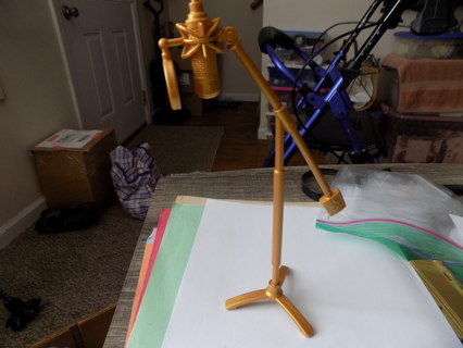 9 inch tall gold microphone and stand Barbie doll size