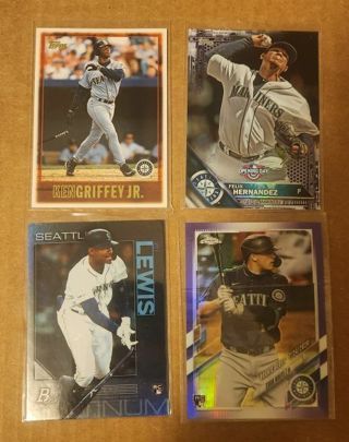 4 card Mariners lot, Griffey, Parallels, RCs
