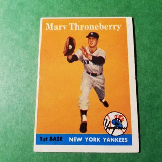 1958 - TOPPS   NRMT+ BASEBALL  CARD NO. 175 - MARV THRONEBERRY - YANKEES