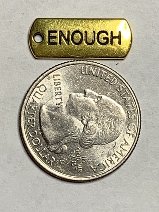 GOLD WORD CHARM~#2~ENOUGH~1 CHARM ONLY~FREE SHIPPING!