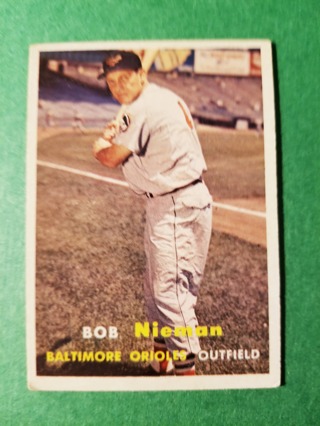 1957 - TOPPS EXMT - NRMT BASEBALL - CARD NO. 14 - BOB NIEMAN - ORIOLES