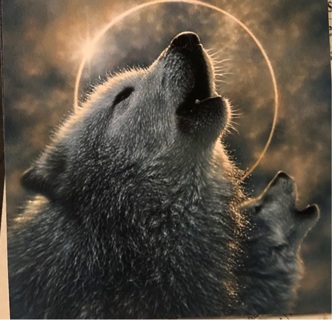 Howling Wolves - 4 x 4” MAGNET - GIN ONLY