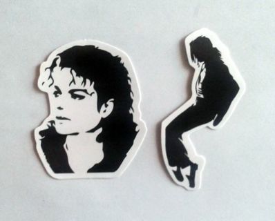 Two Michael Jackson Vinyl Stickers