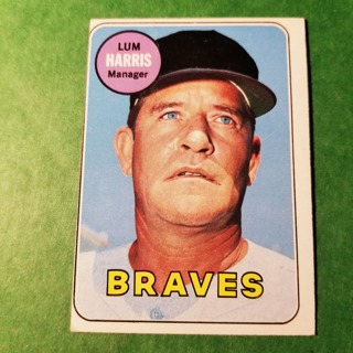 1969 - TOPPS BASEBALL CARD NO. 196 - LUM HARRIS MGR. - BRAVES