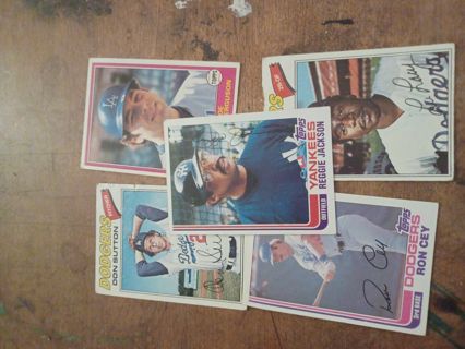 Lot of 5 baseball cards