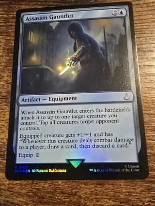 Magic the gathering mtg Assassin Gauntlet foil card Assassins Creed