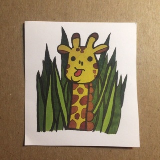 Kawaii Jungle Giraffe Paper Sticker | Size: 2 3/4" x 3"