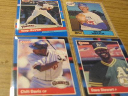 FOUR BASEBALL CARDS LOT 2407