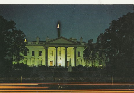 Vintage Unused Postcard: y: White House at Night, Washington DC