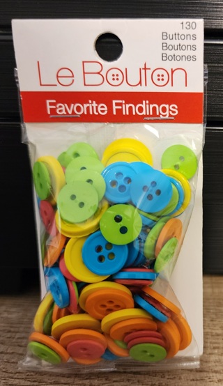 NEW - Favorite Findings - Colorful Round Buttons - 130 in package 