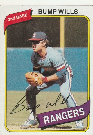 1980 TOPPS BUMP WILLS TEXAS RANGERS #473