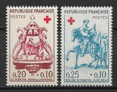 1960 France ScB347-8 complete Red Cross set of 2 MNH