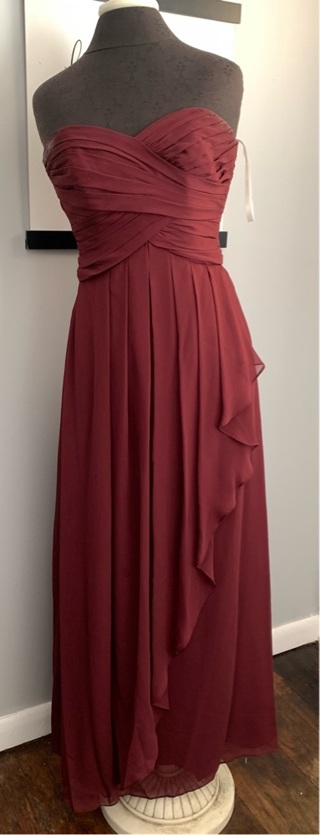 David’s Bridal Cranberry Red Maroon Bridesmaid Dress Size 8 Preowned
