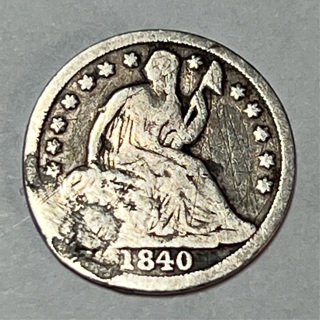 1840 SILVER seated liberty half dime 