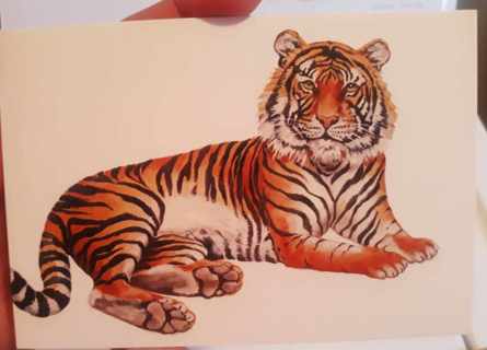 Tiger Art Postcard (new, unused)