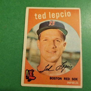 1959 - TOPPS EXMT - NRMT BASEBALL - CARD NO. 348 - TED LEPCIO - RED SOX