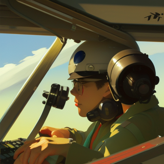 Listia Digital Collectible: Army Pilot in cockpit on airplane