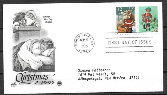 1995 Sc3004-5 Santa & Children FDC