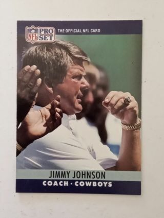 Dallas Cowboys Hall of Fame Coach Jimmy Johnson Football Card