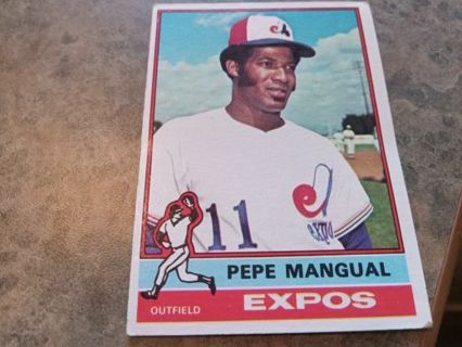 1976 TOPPS PEPE MANGUAL MONTREAL EXPOS BASEBALL CARD# 164